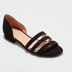 Vienna Open Toe Strappy Slide Sandals - A New Day